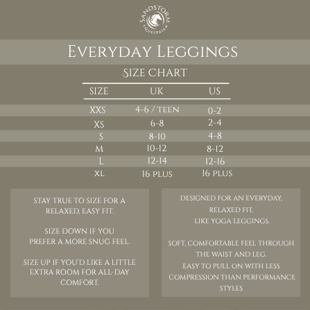 Sandstorm Equestrian - Everyday Comfort Riding Leggings - Black
