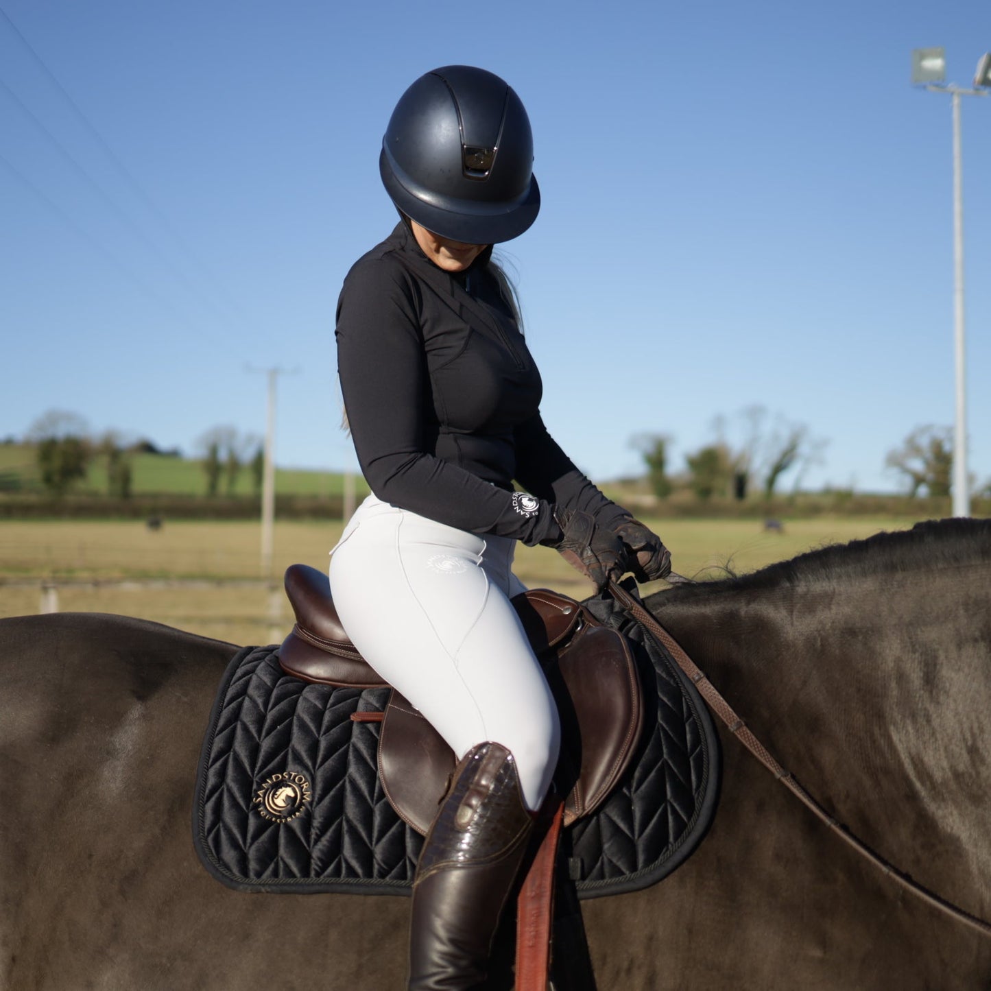 Sandstorm Equestrian - Performance Hybrid Leggings - Light Grey
