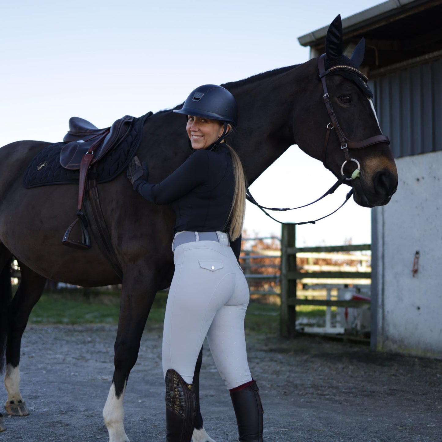 Sandstorm Equestrian - Performance Hybrid Leggings - Light Grey
