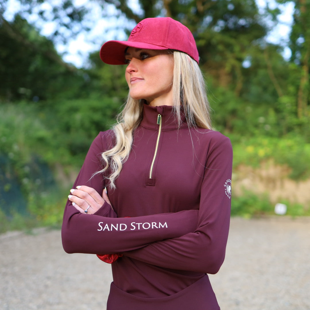 Sandstorm Equestrian Performance Sport Base Layer Burgundy