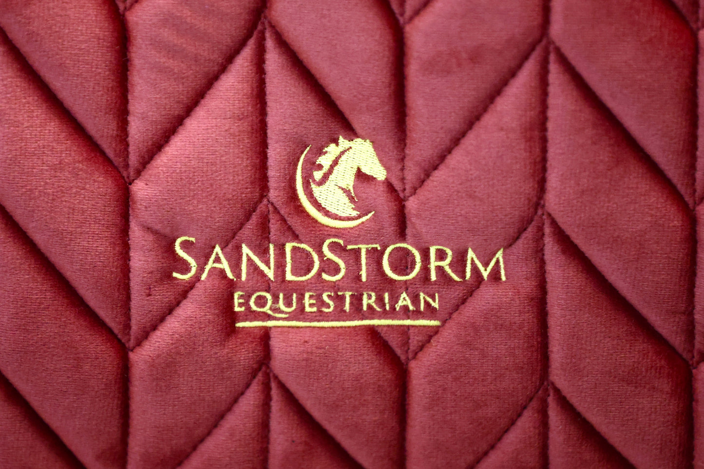 Sandstorm Equestrian- Velvet Tote Bag - Ruby red