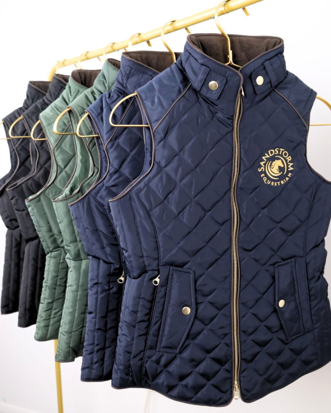 Sandstorm Equestrian Tailored Quilted Gilet - Navy