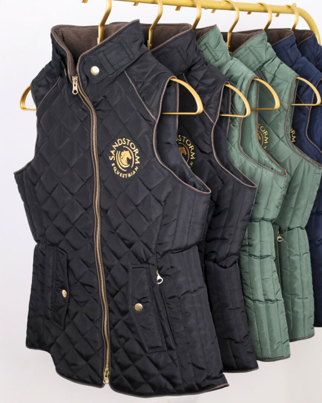 Sandstorm Equestrian Tailored Quilted Gilet - Black