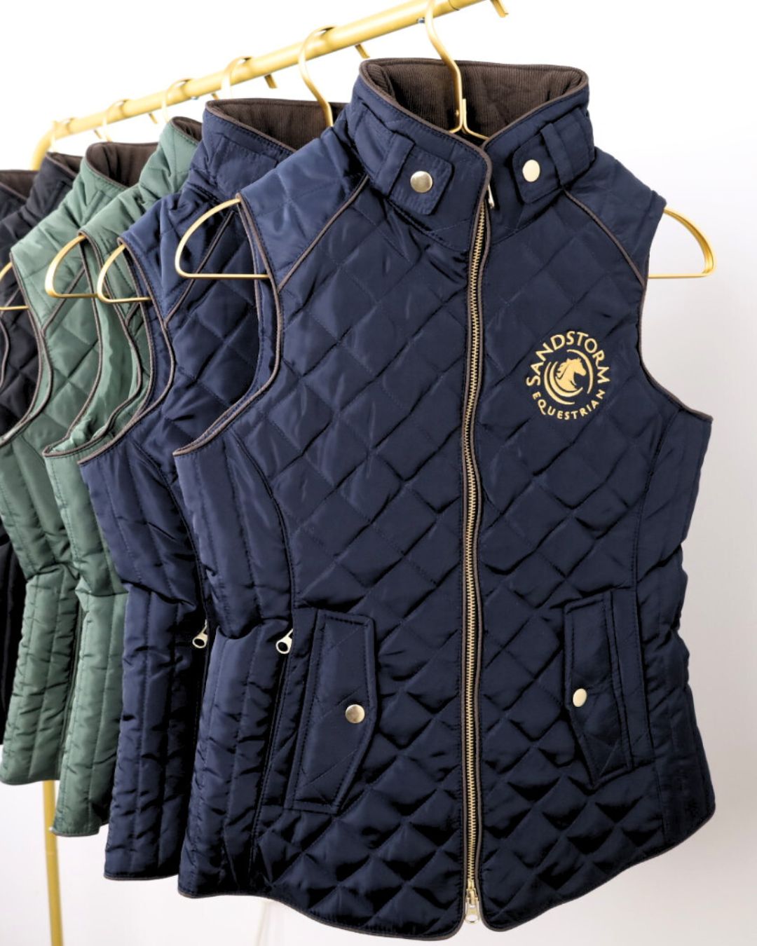 Sandstorm Equestrian Tailored Quilted Gilet - Navy