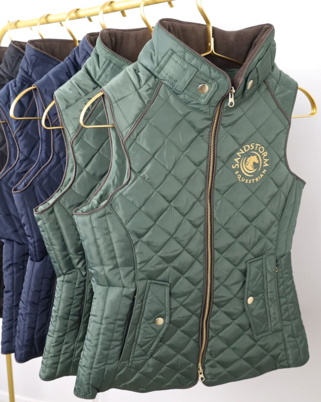 Sandstorm Equestrian Tailored Quilted Gilet - Hunter Green