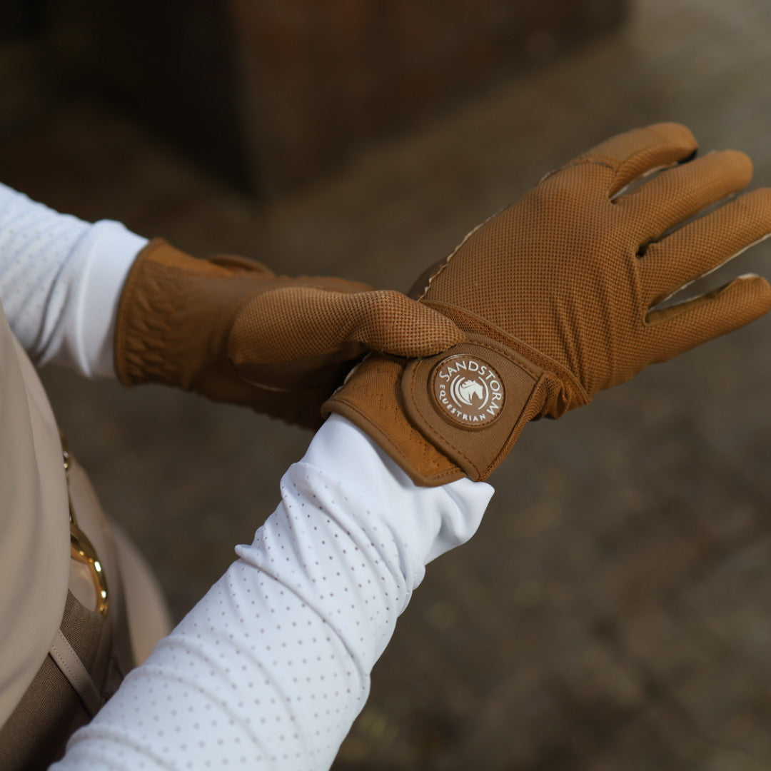 Sandstorm Equestrian Riding Gloves - Tan