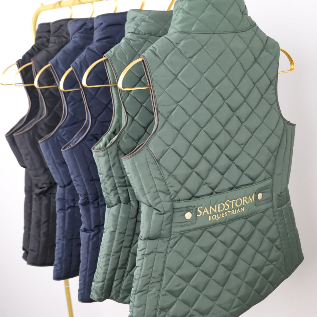 Sandstorm Equestrian Tailored Quilted Gilet - Hunter Green