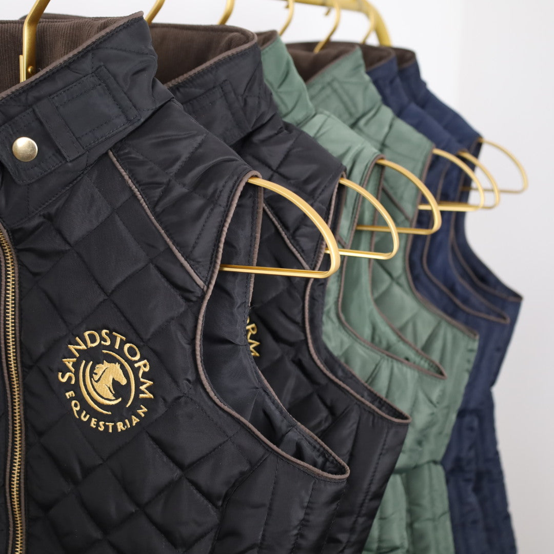 Sandstorm Equestrian Tailored Quilted Gilet - Black