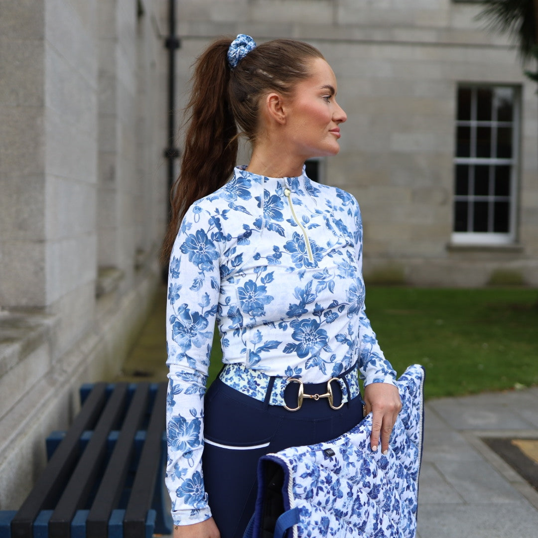 Sandstorm Equestrian - Performance Style Base Layer - Vintage Rose Print