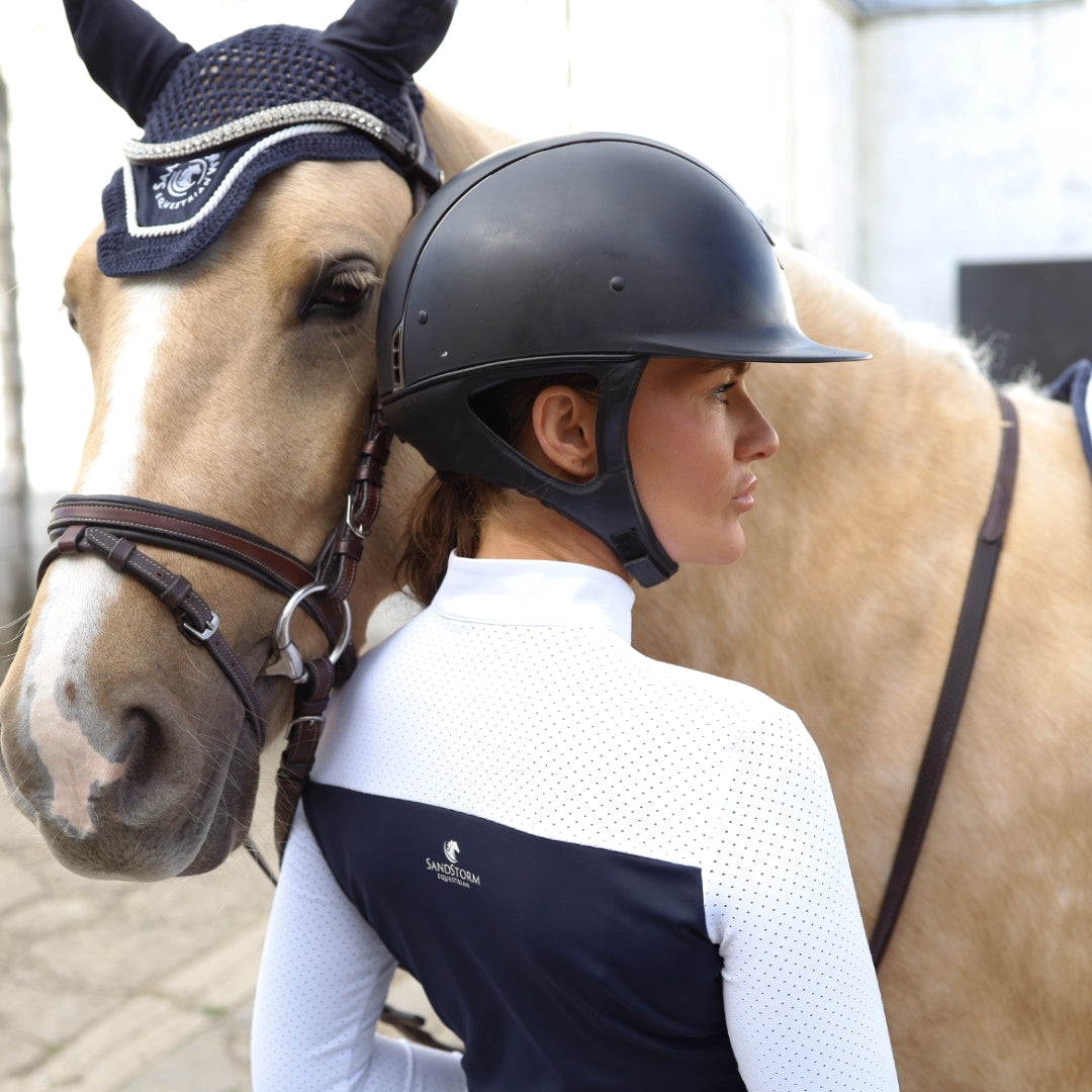 Sandstorm Equestrian - Show Shirt - White & Navy
