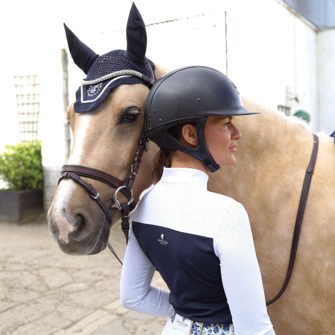 Sandstorm Equestrian - Show Shirt - White & Navy