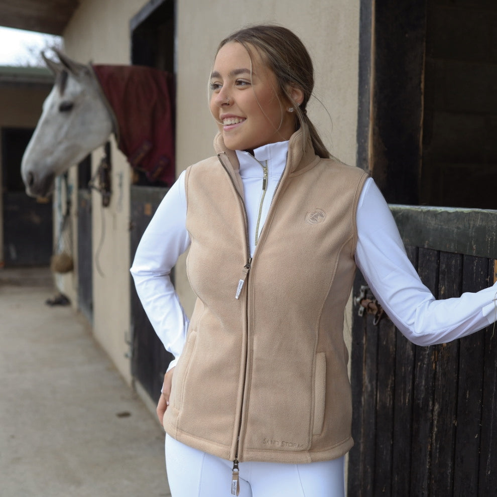 Sandstorm Equestrian Country Fleece Gilet - Beige