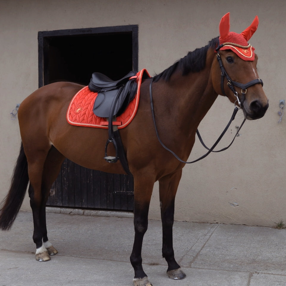 Sandstorm Equestrian - Ear Veil - Pumpkin Spice- *Limited Edition*