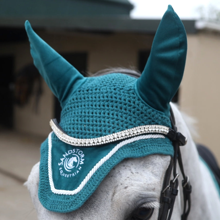 Sandstorm Equestrian - Ear Veil - Teal - *Limited Edition*