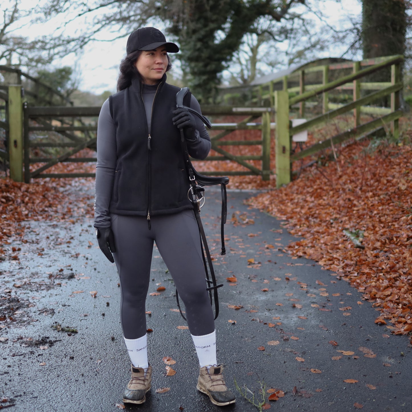 Sandstorm Equestrian - Micro Thermal Riding Leggings - Steel Grey