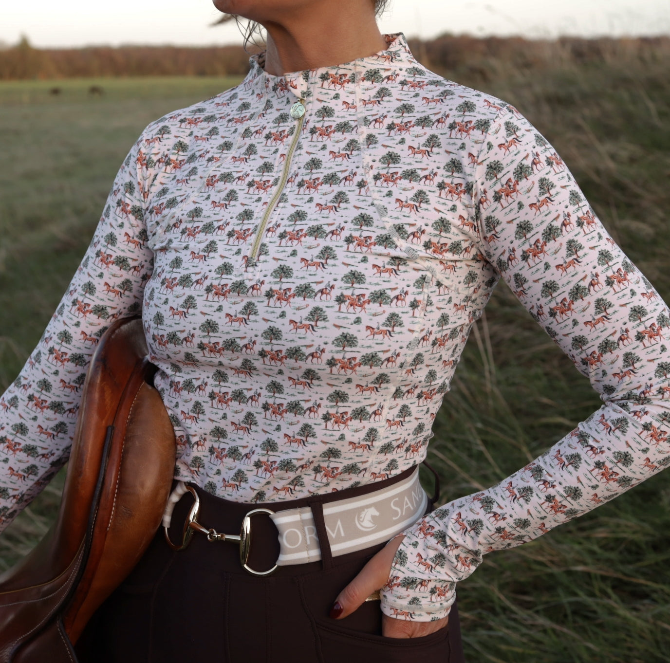 Sandstorm Equestrian - Performance Style Base Layer - Tally Ho Print