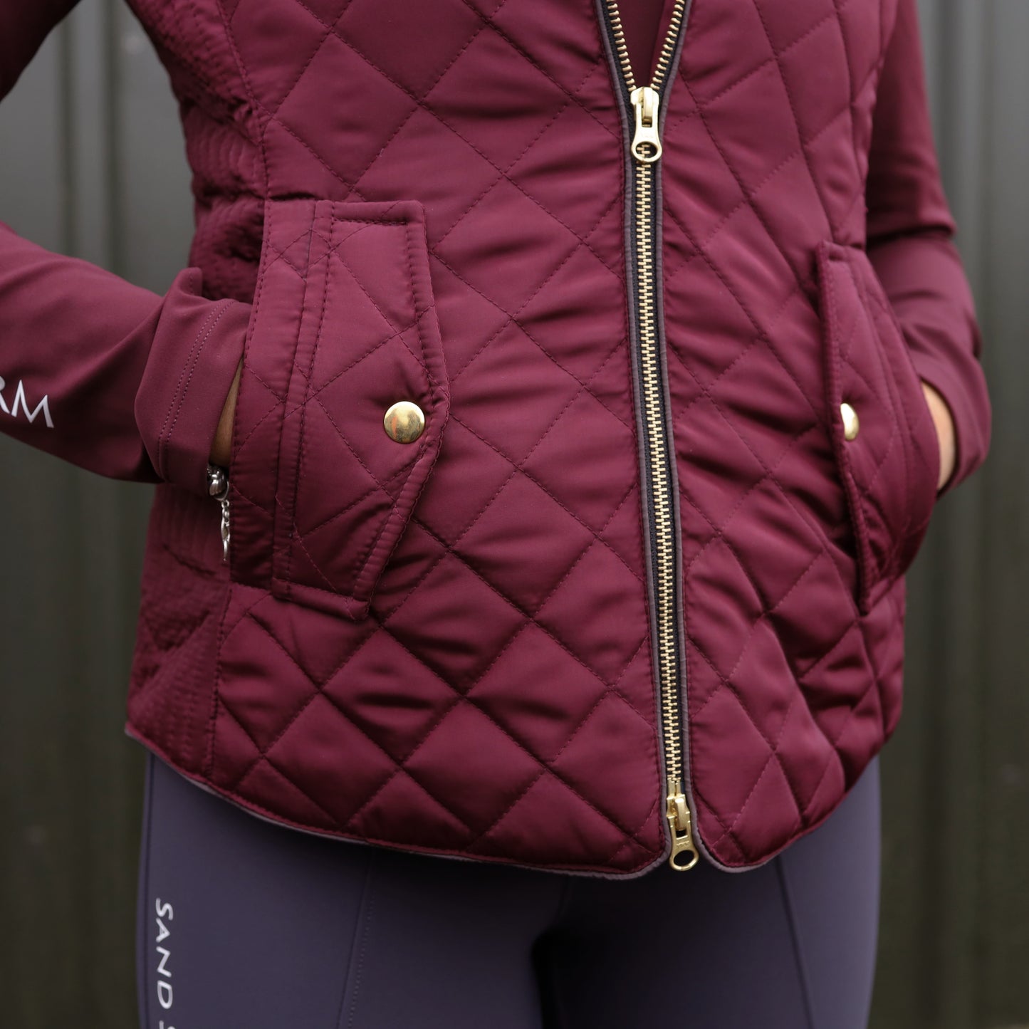Sandstorm Equestrian Tailored Quilted Gilet - Burgundy