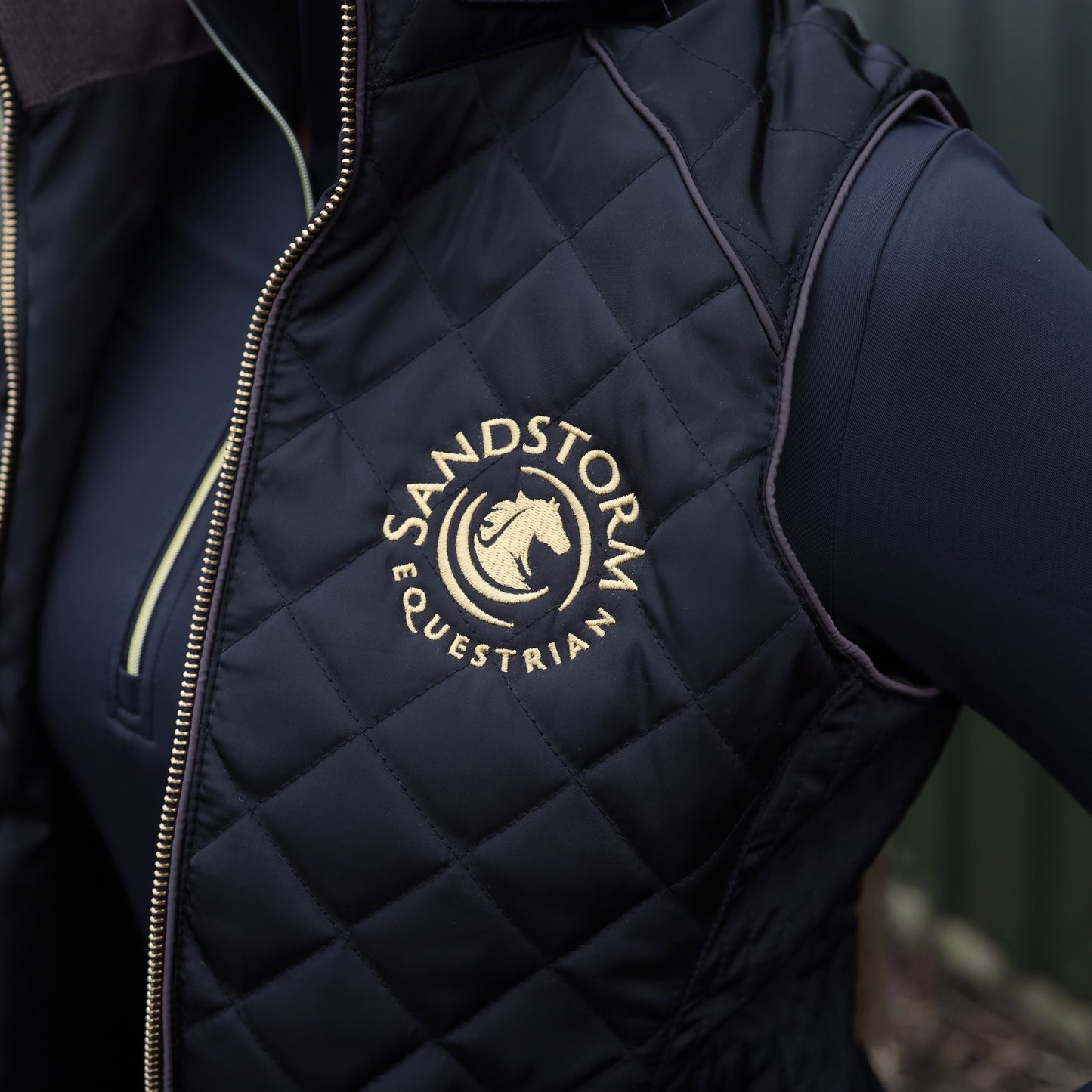 Sandstorm Equestrian Tailored Quilted Gilet - Black