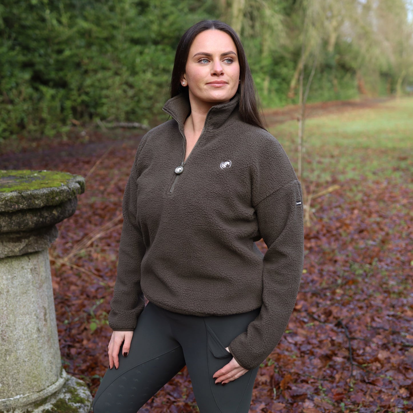 Sandstorm Equestrian - Teddy Half zip fleece - Olive