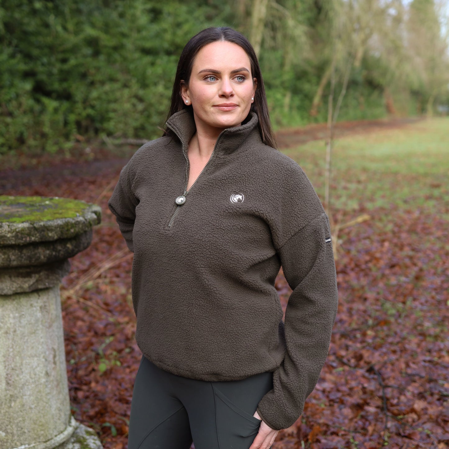 Sandstorm Equestrian - Teddy Half zip fleece - Olive