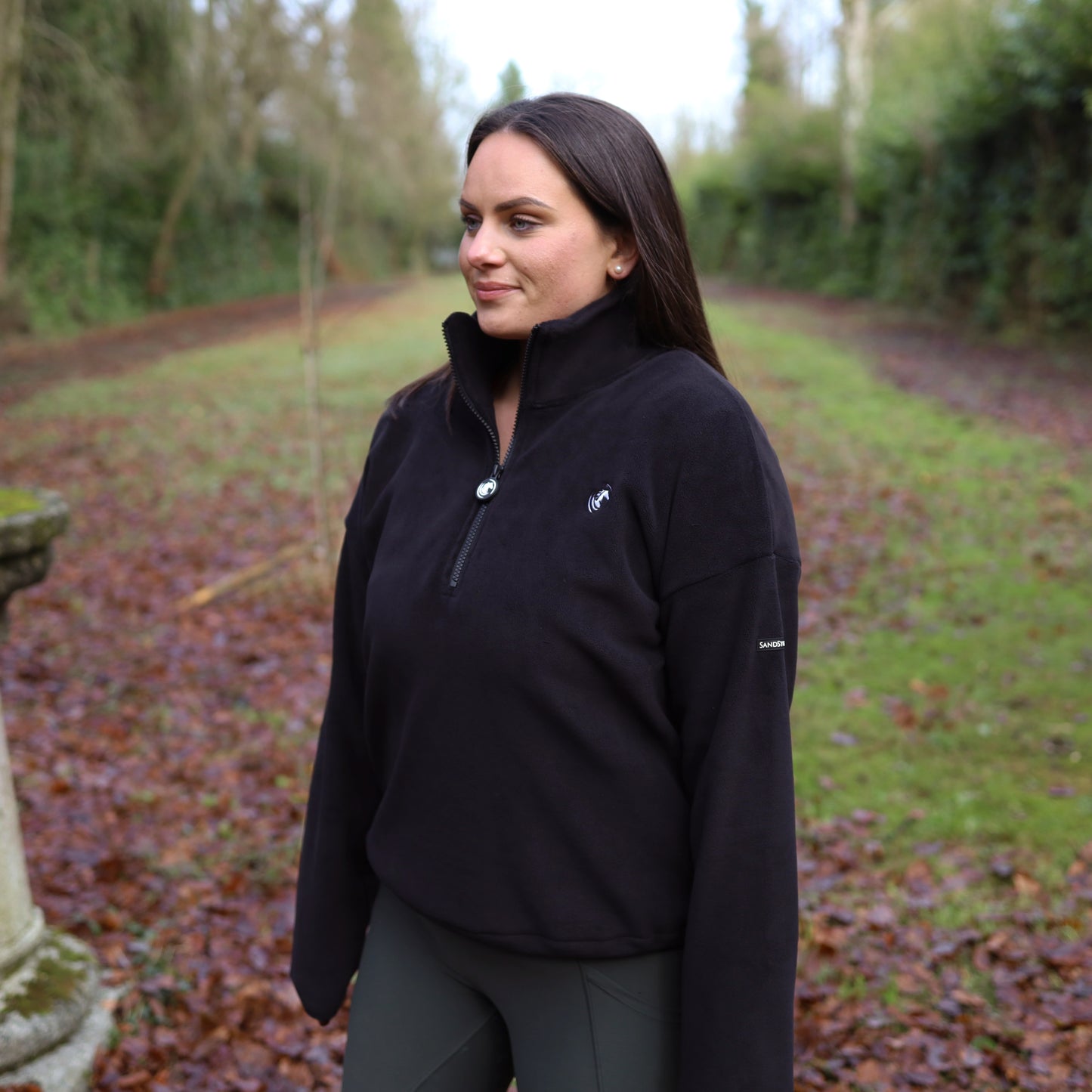 Sandstorm Equestrian - Luxe Half zip fleece - Black