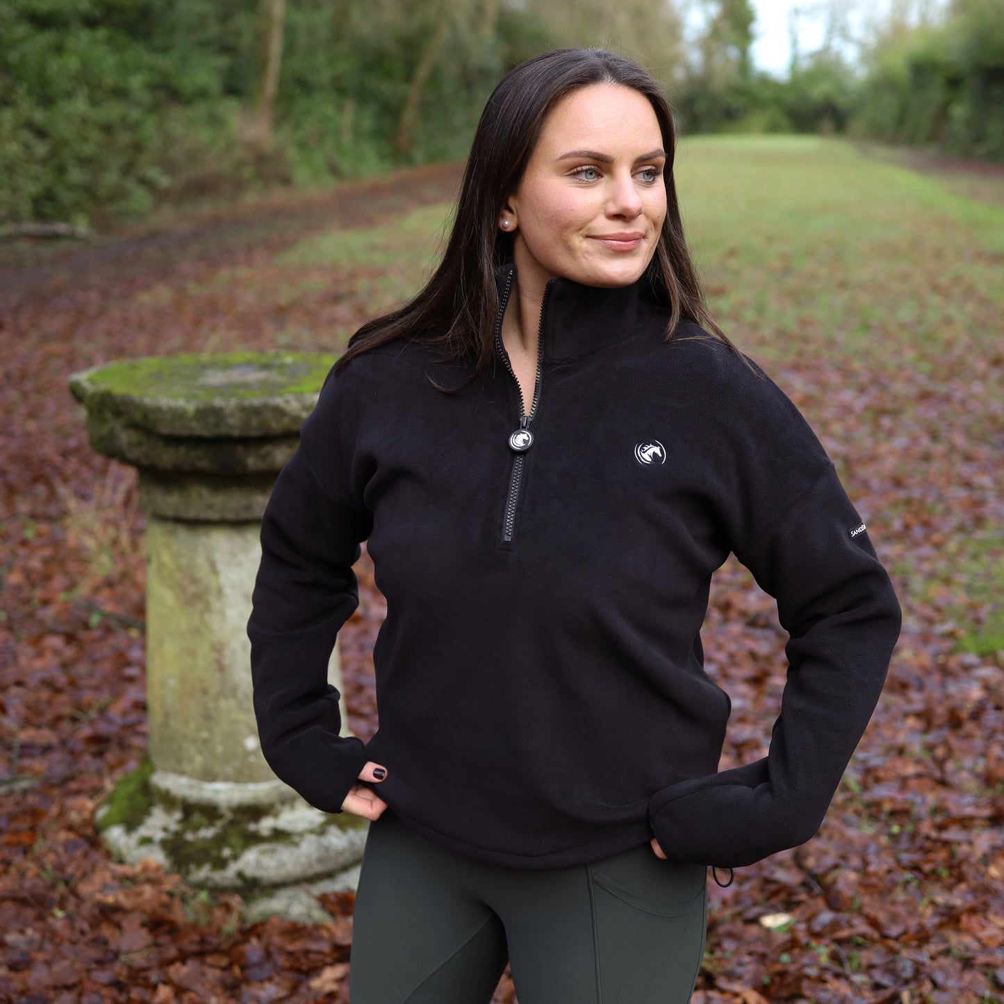 Sandstorm Equestrian - Luxe Half zip fleece - Black