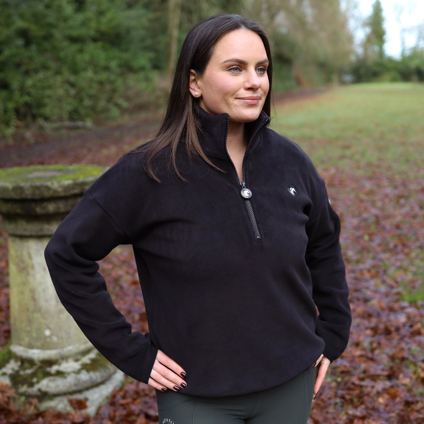 Sandstorm Equestrian - Luxe Half zip fleece - Black