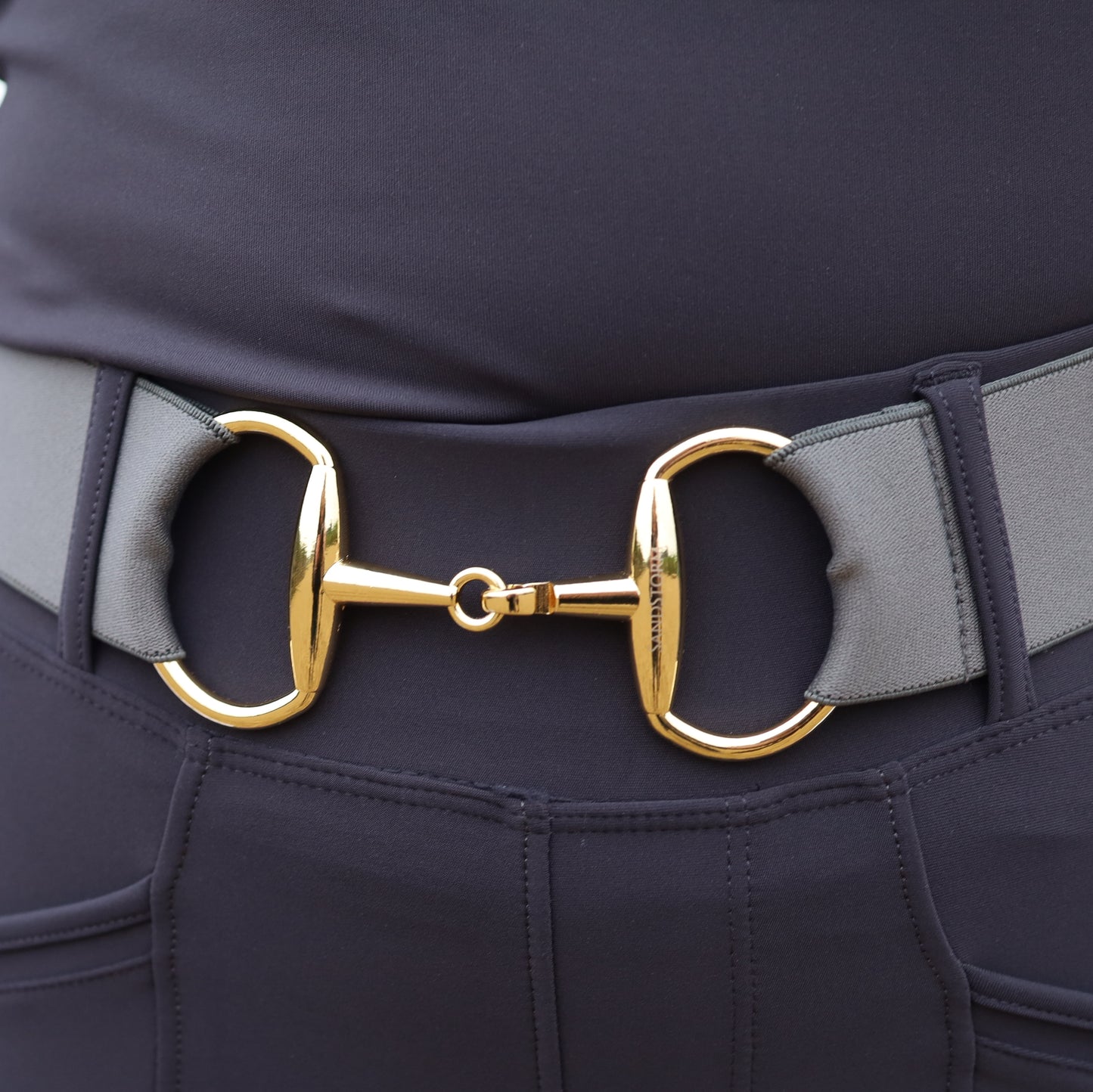 Sandstorm Equestrian - Gold Snaffle Belt - Dusky Grey