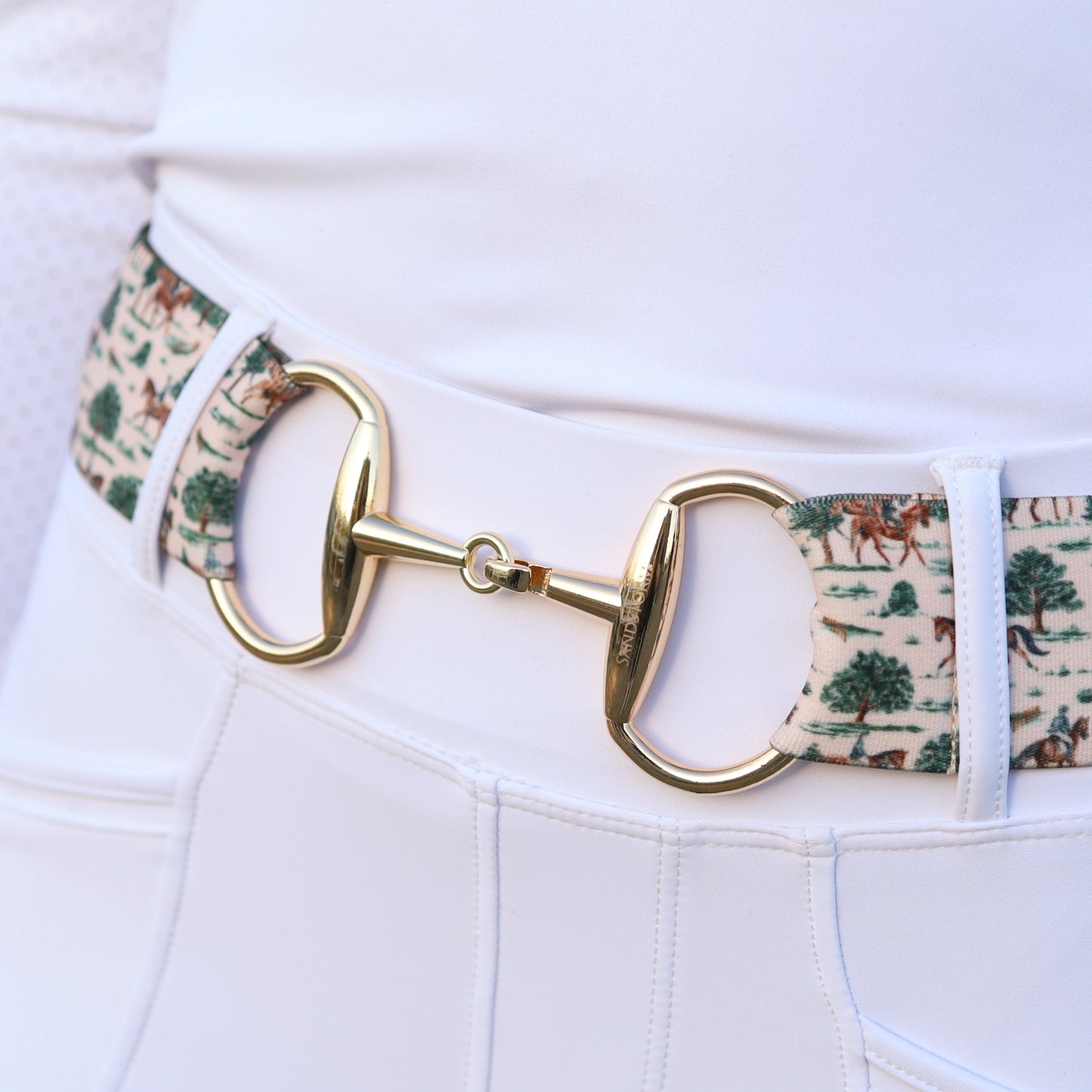 Sandstorm Equestrian - Gold Snaffle Belt - Tally Ho Print
