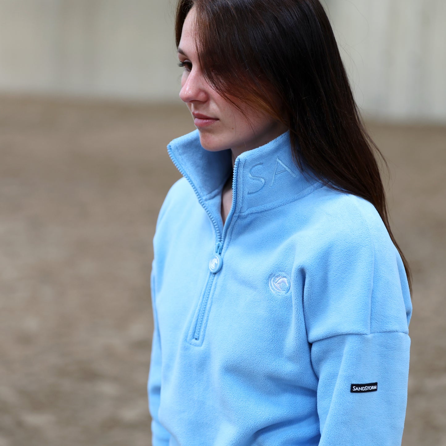 Sandstorm Equestrian - Luxe Half zip fleece - Endless Sky Blue