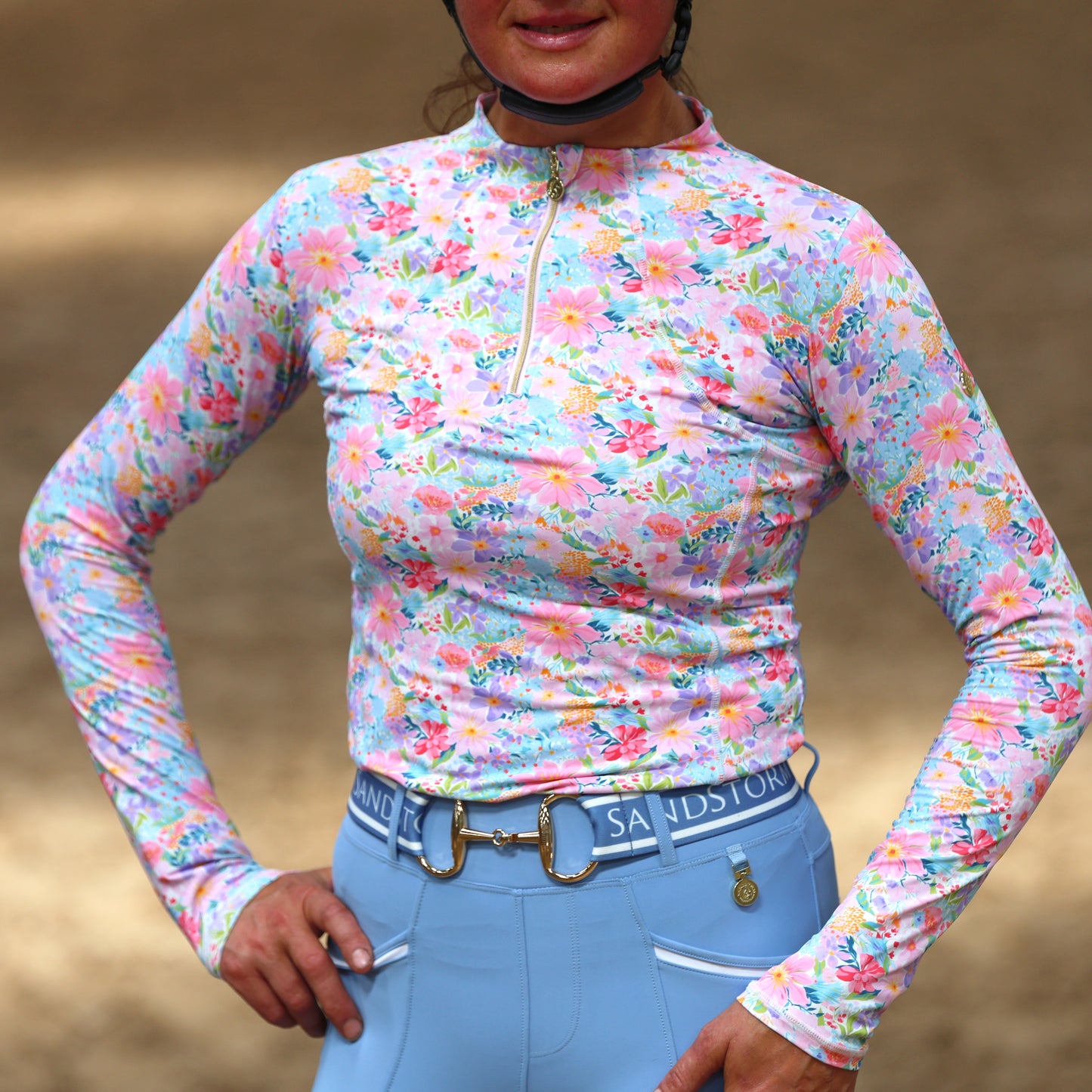 Sandstorm Equestrian - Performance Style Base Layer - Pastel Floral Print