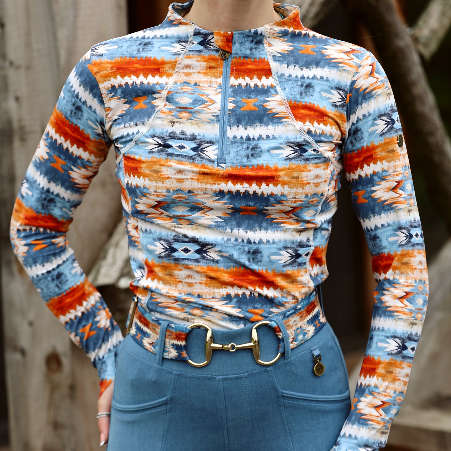 Sandstorm Equestrian - Performance Style Base Layer - Western Rodeo Print