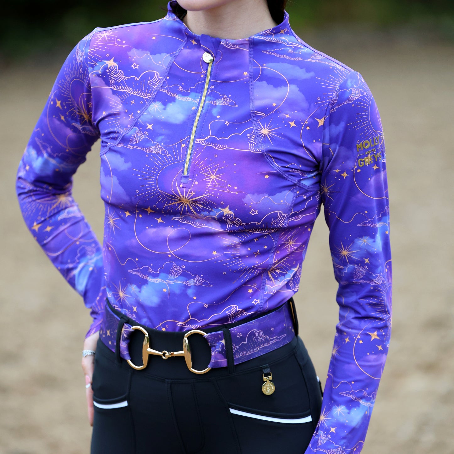 Sandstorm Equestrian X Molly and the Greys - Performance Style Base Layer - Cosmic Print