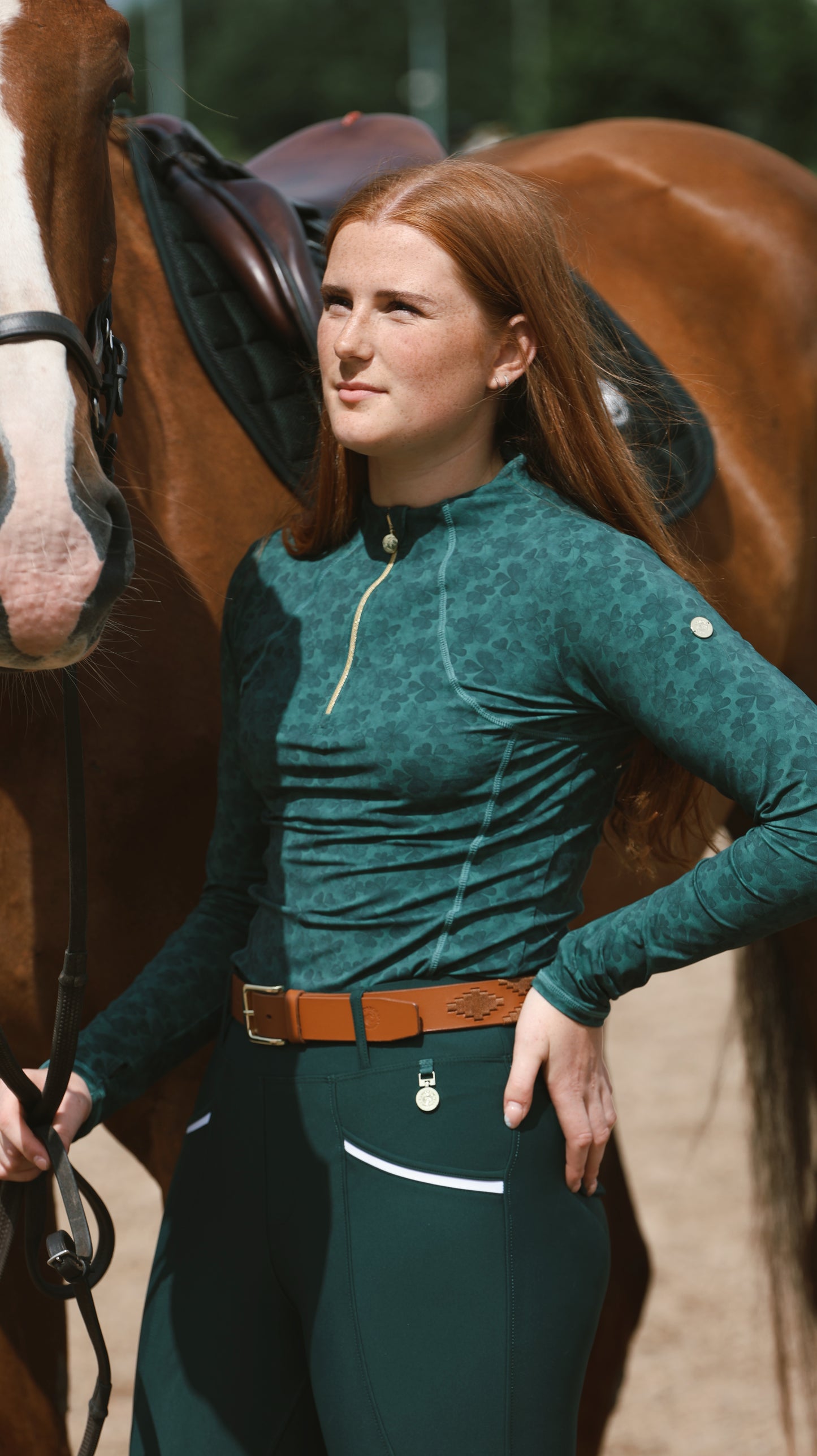 Sandstorm Equestrian - Performance Style Base Layer - Shamrock