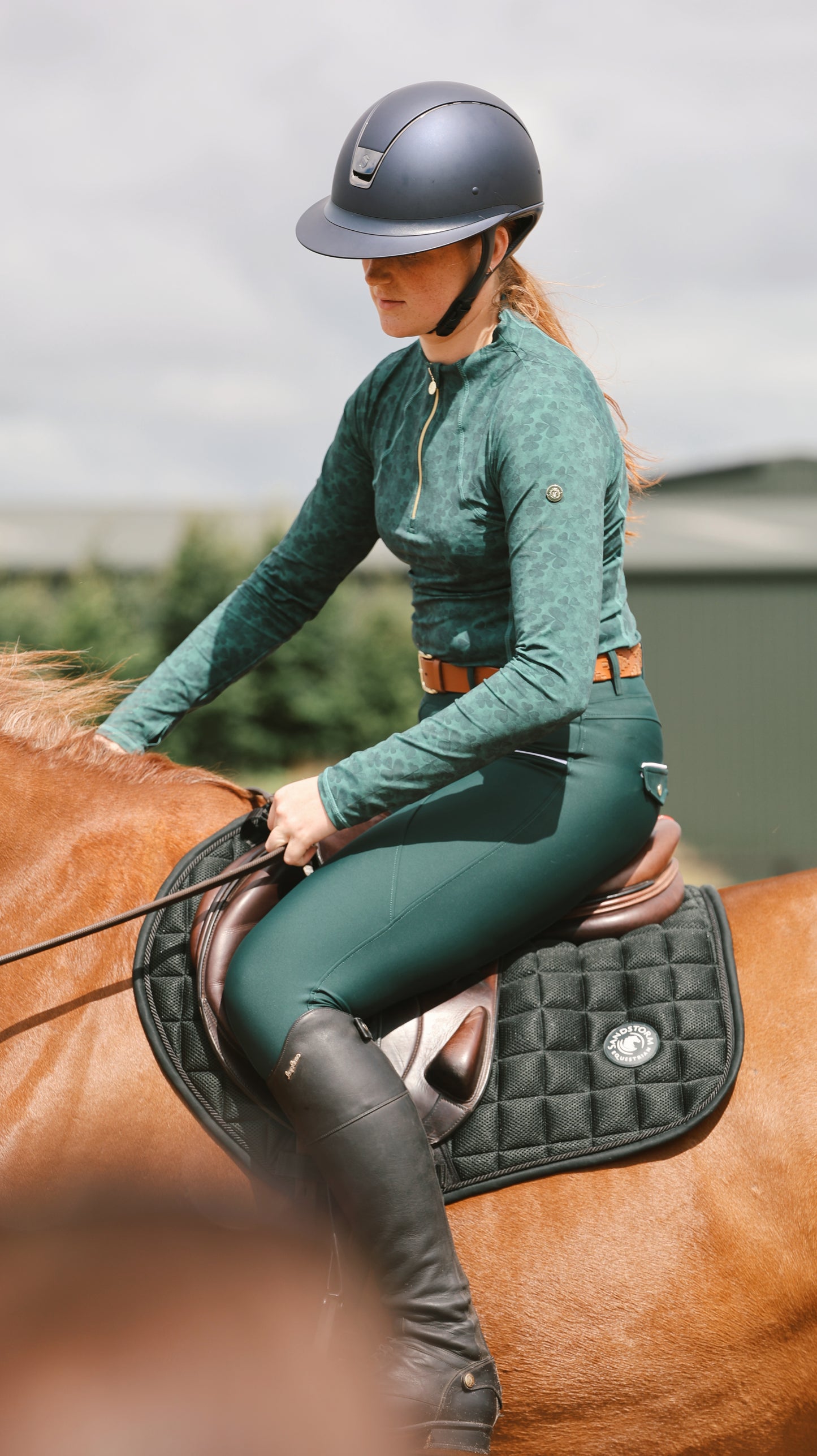 Sandstorm Equestrian - Performance Style Base Layer - Shamrock