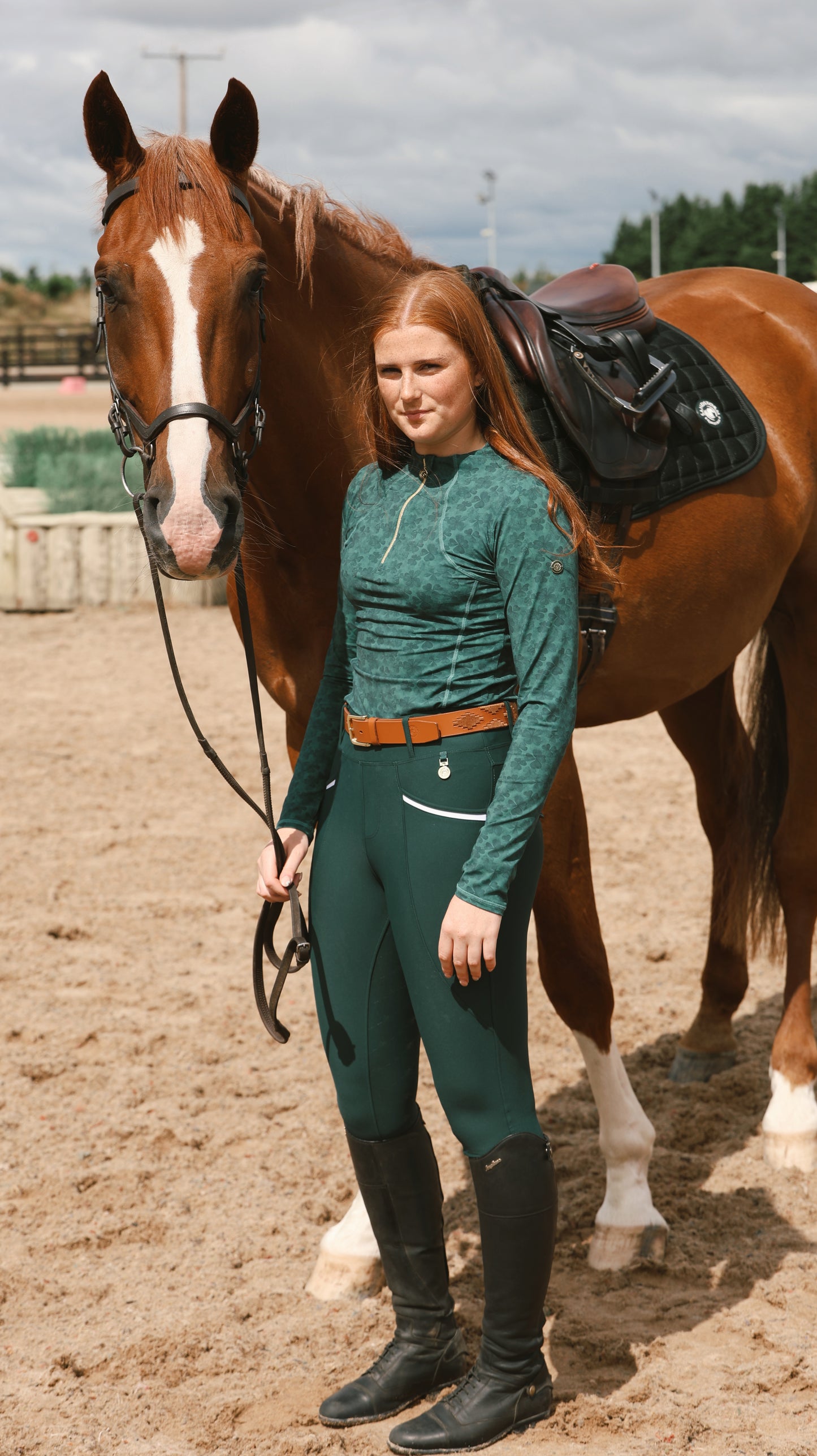 Sandstorm Equestrian - Performance Style Base Layer - Shamrock
