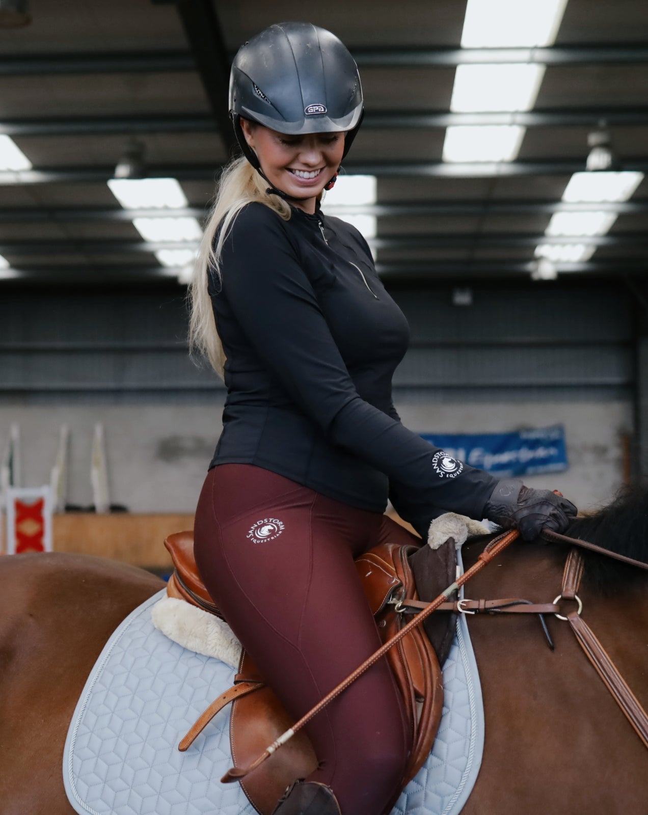 Sandstorm Equestrian - Everyday Comfort Riding Leggings - Burgundy