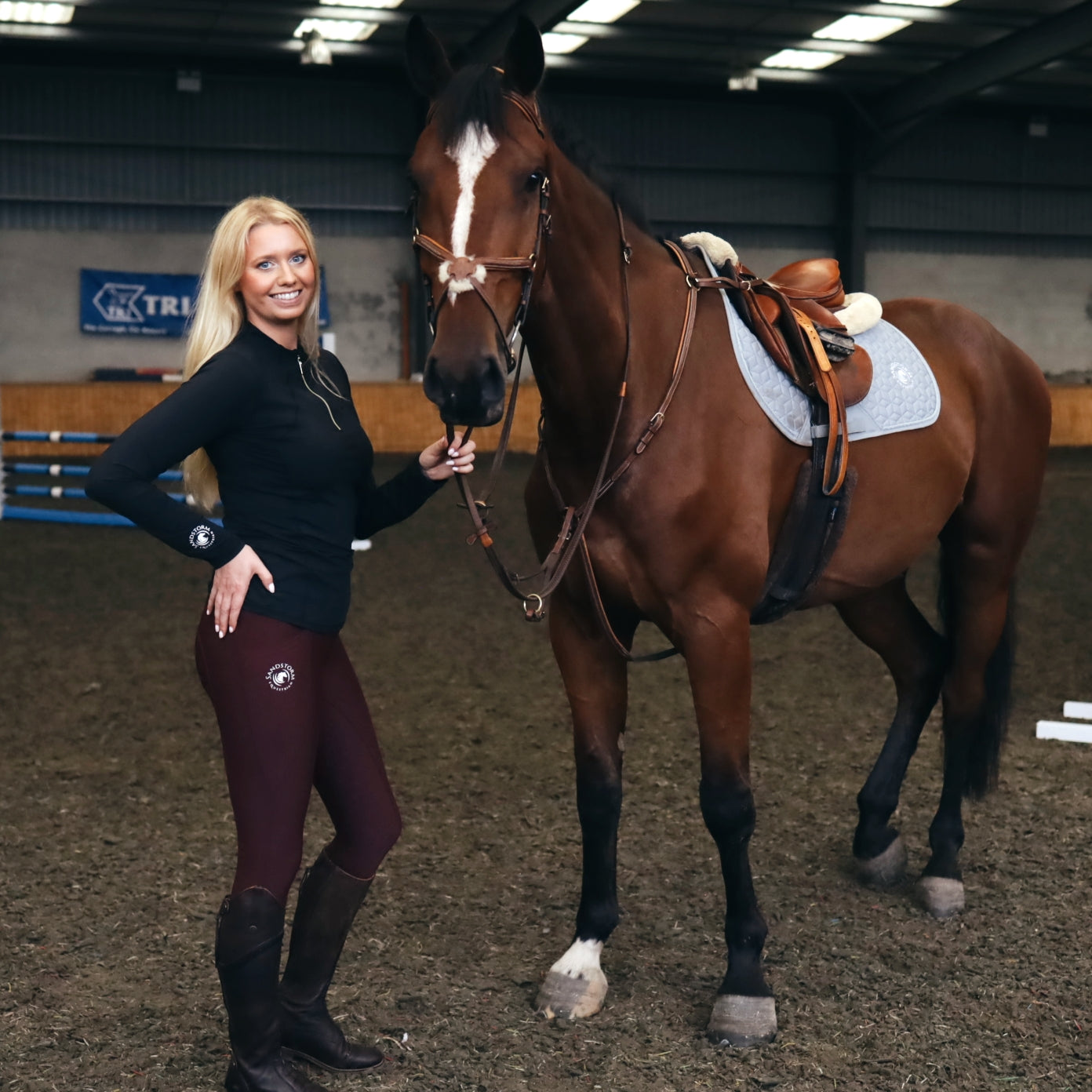 Sandstorm Equestrian - Everyday Comfort Riding Leggings - Burgundy