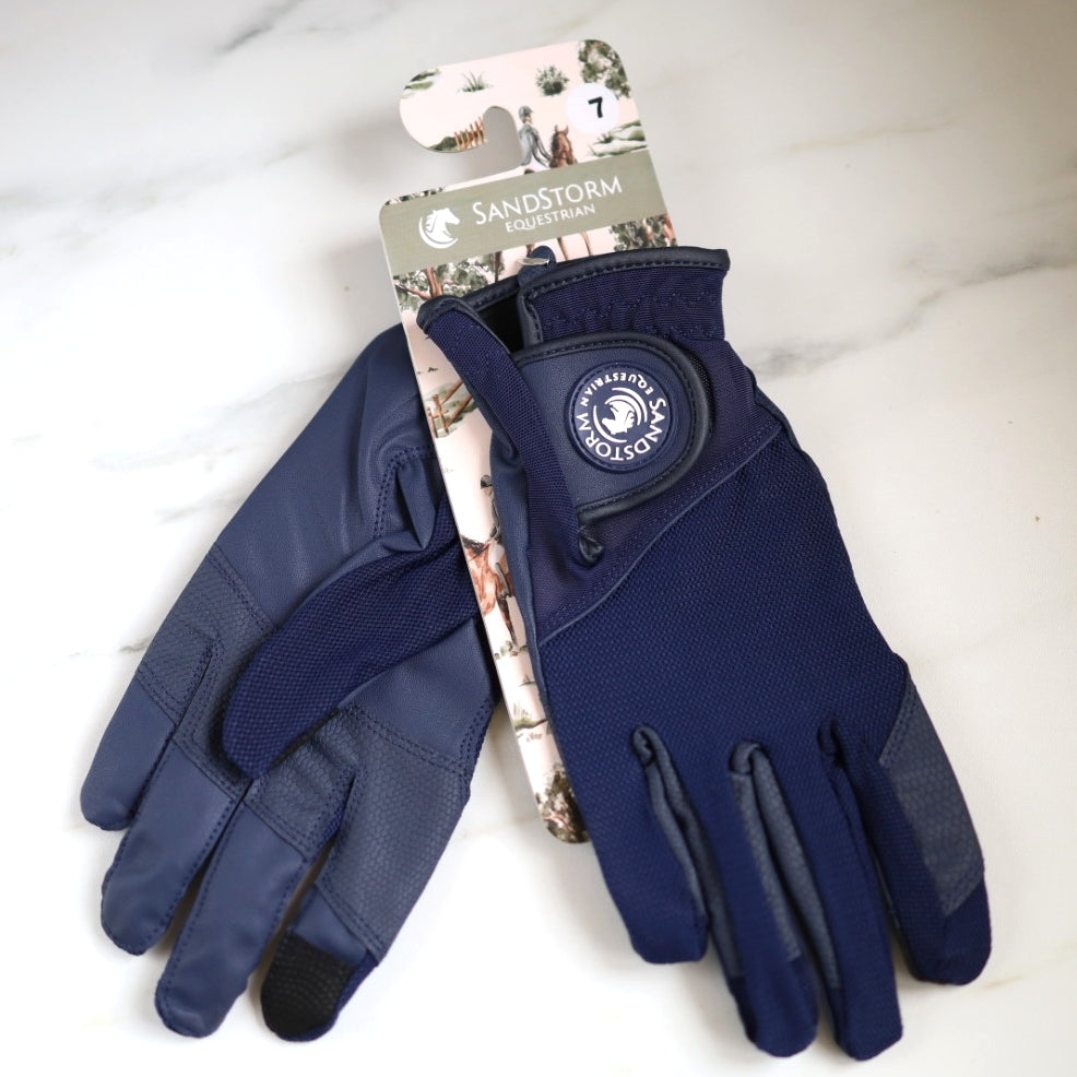 Sandstorm Equestrian Riding Gloves - Navy