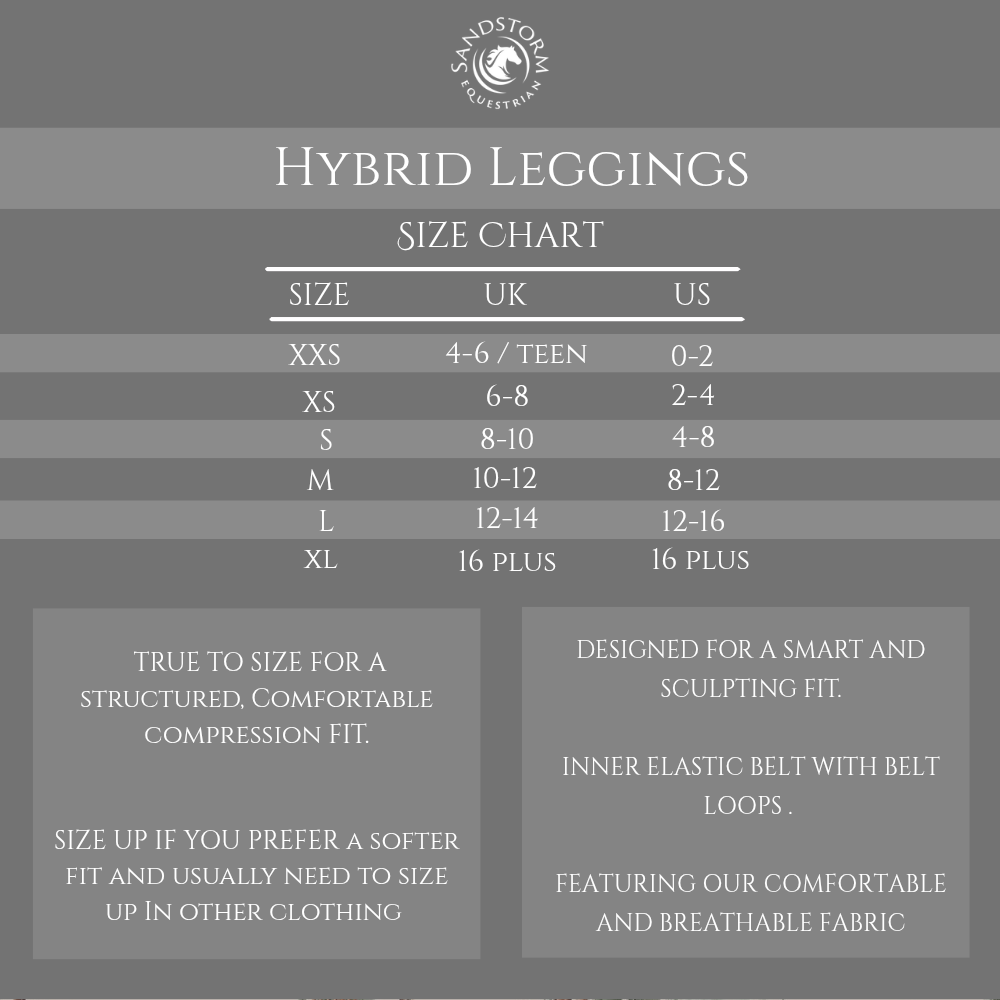 Sandstorm Equestrian - Luxe Performance Hybrid Leggings - White with Black Seat