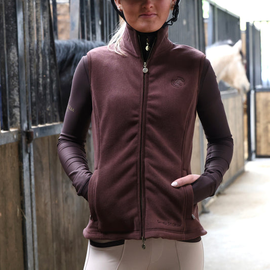 Sandstorm Equestrian Country Fleece Gilet - Chocolate