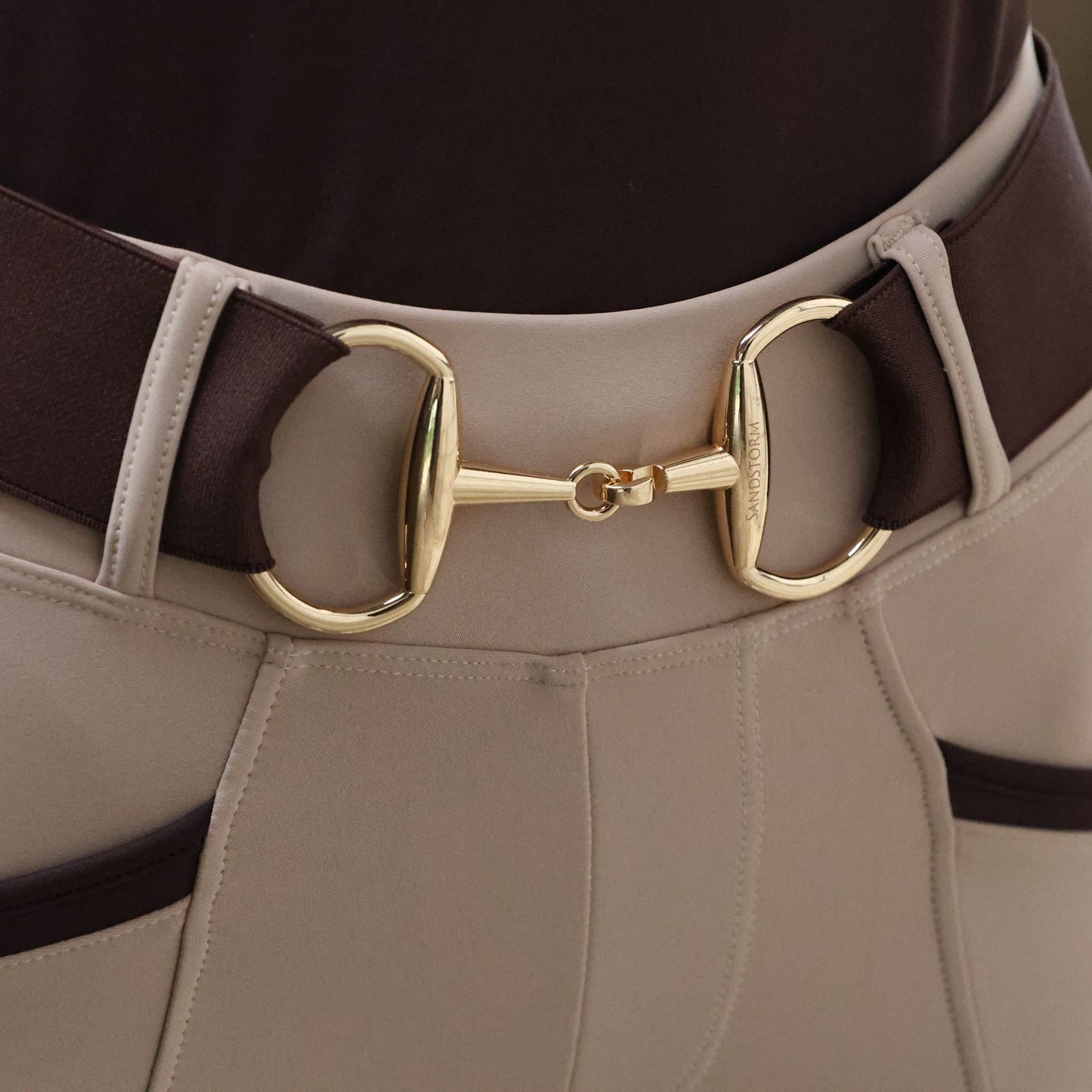 Sandstorm Equestrian - Gold Snaffle Belt - Chocolate