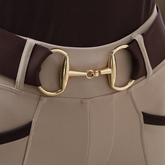 Sandstorm Equestrian - Gold Snaffle Belt - Chocolate