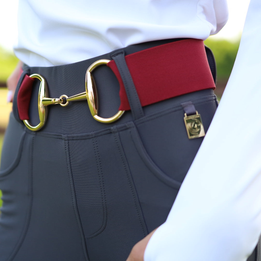 Sandstorm Equestrian - Gold Snaffle Belt - Burgundy