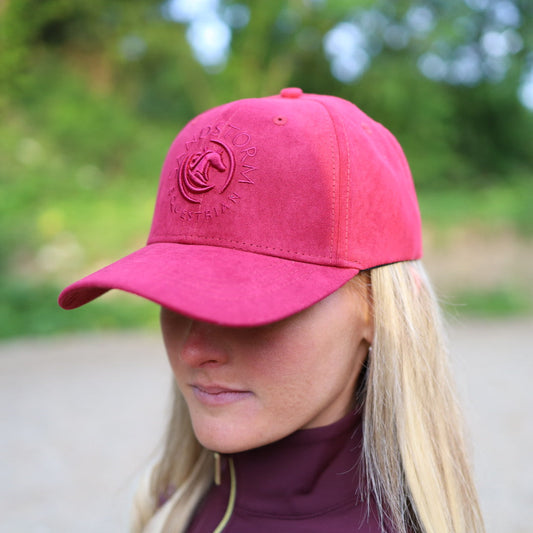 Sandstorm Suede Effect Cap - Ruby