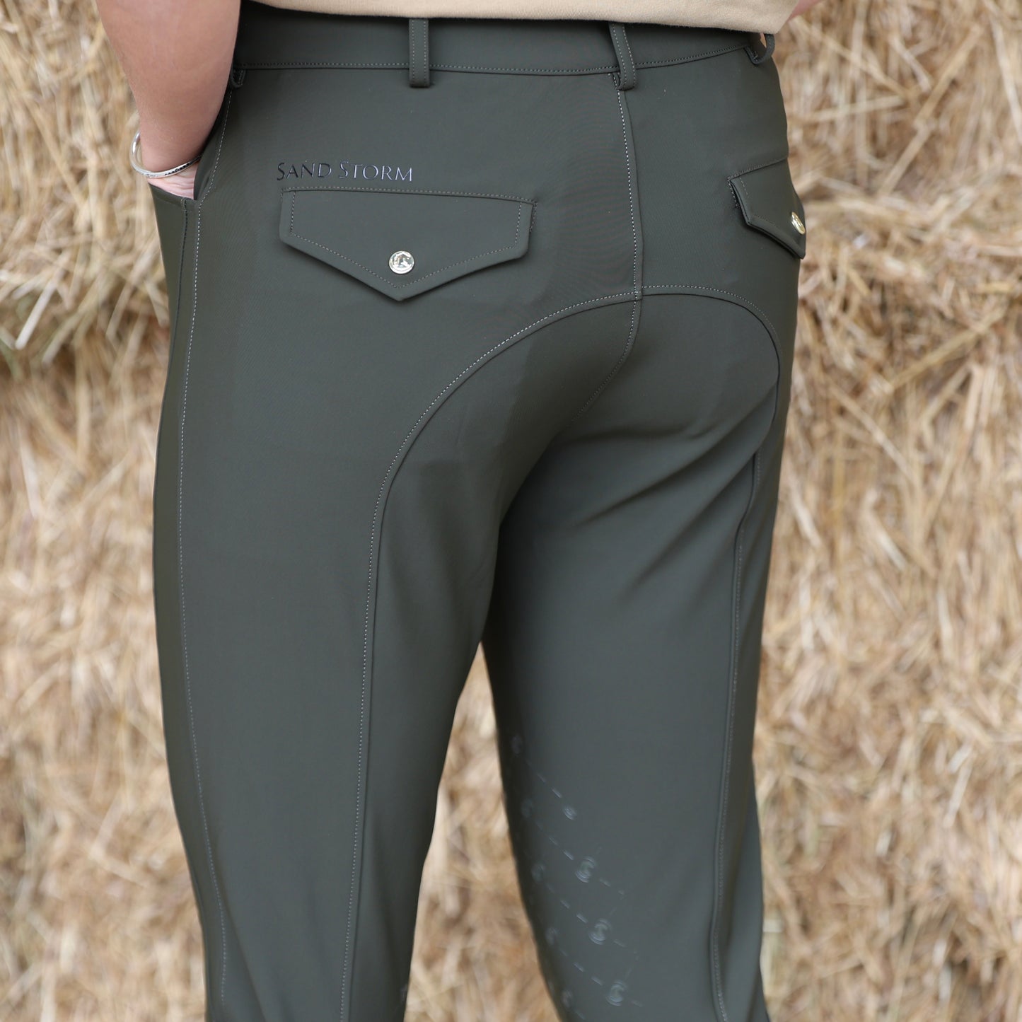 Sandstorm Equestrian - Men's Jodhpurs - Olive / Black
