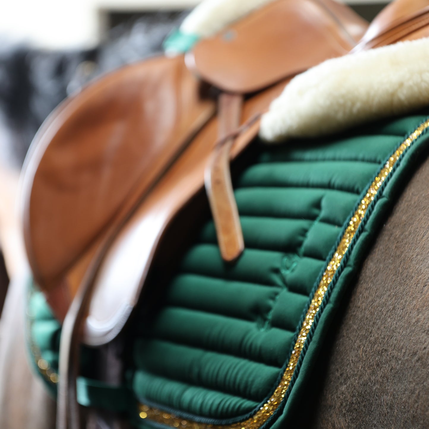 Sandstorm Equestrian - Saddle Pad -Emerald Green Sparkle