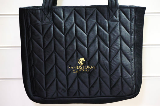Sandstorm Equestrian- Velvet Tote Bag - Black