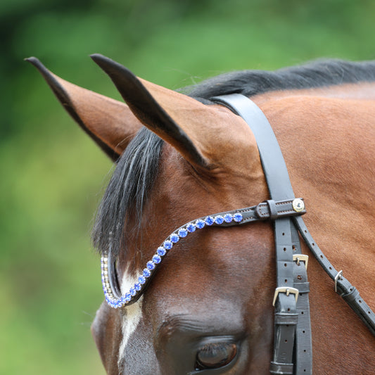 Sandstorm Equestrian -QuickSwitch BrowBand -  Vibrant Blue Diamante - Single Row