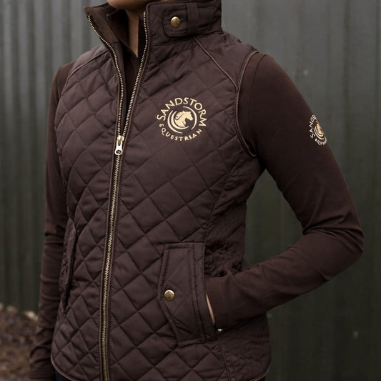 Sandstorm Equestrian Tailored Quilted Gilet - Chocolate